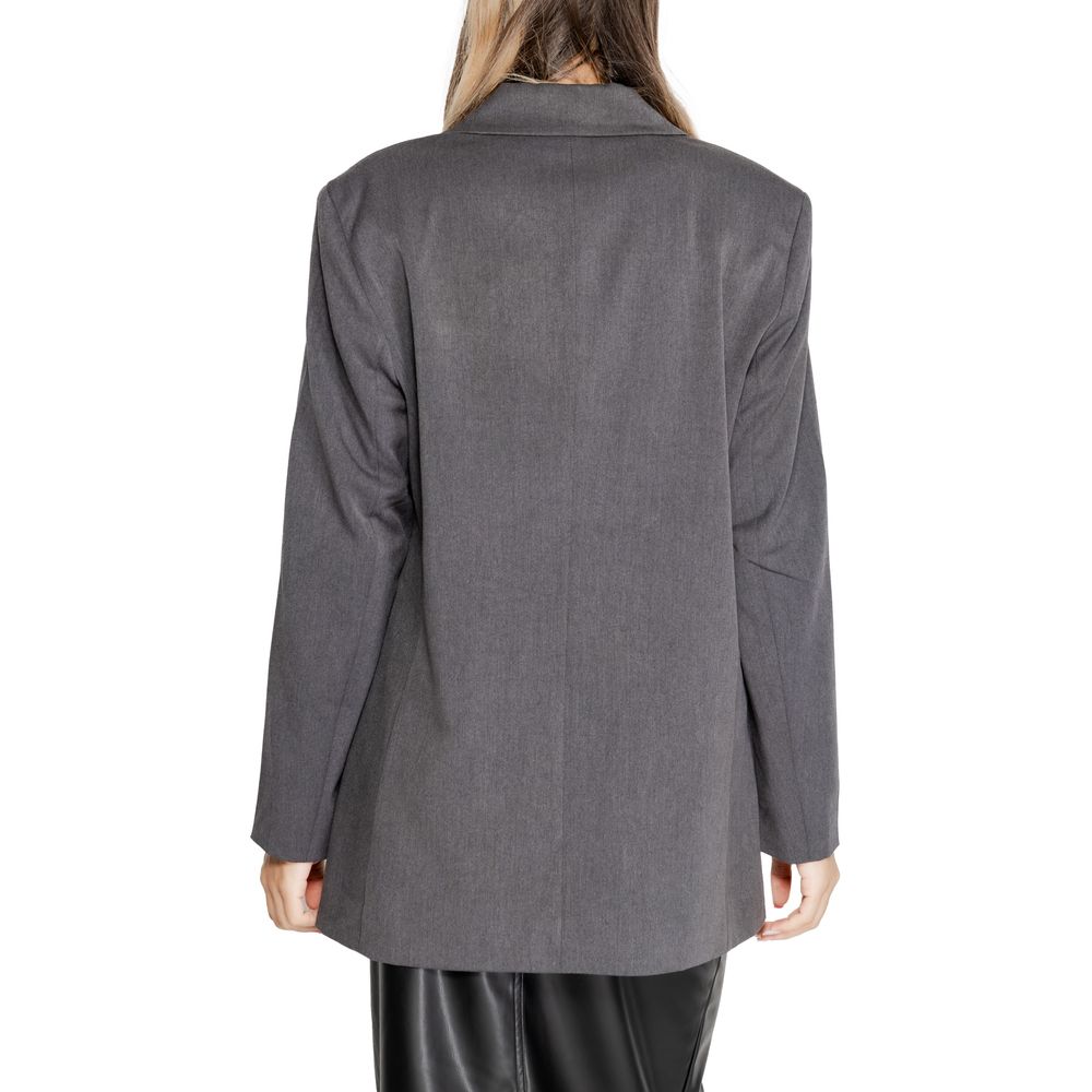 Gray Polyester Polyester Suits & Blazer