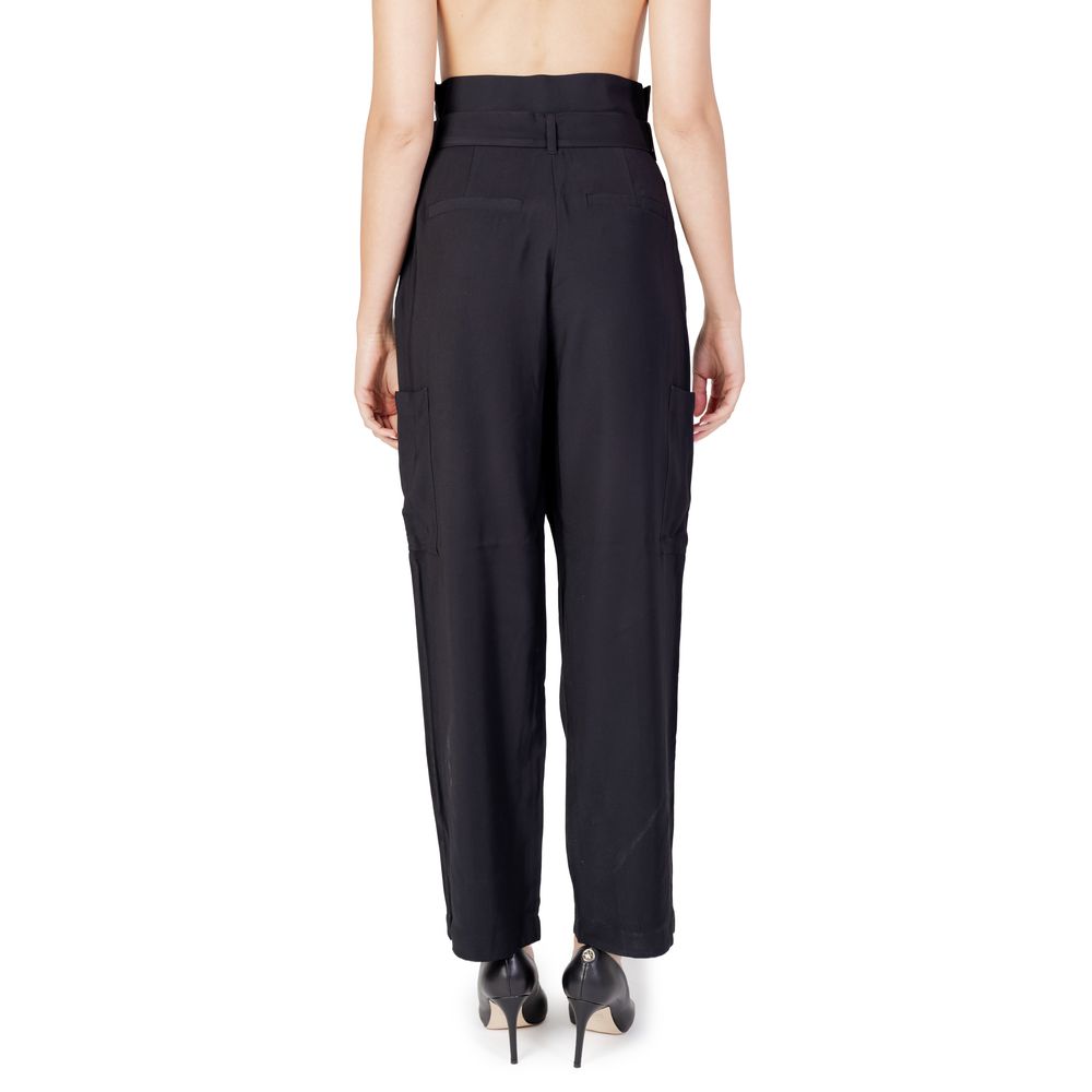 Schwarze Viskose-Jeans und -Hose