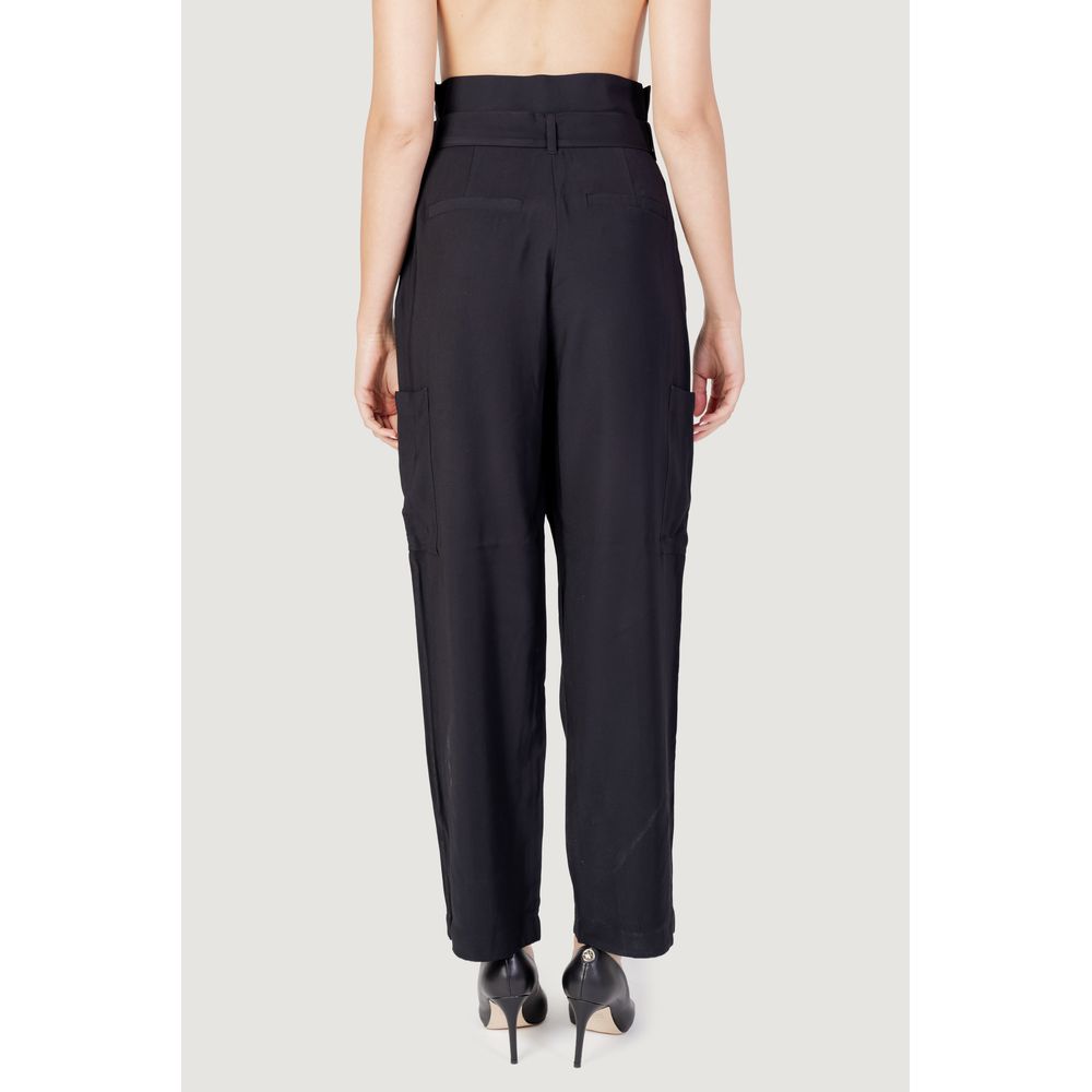 Schwarze Viskose-Jeans und -Hose