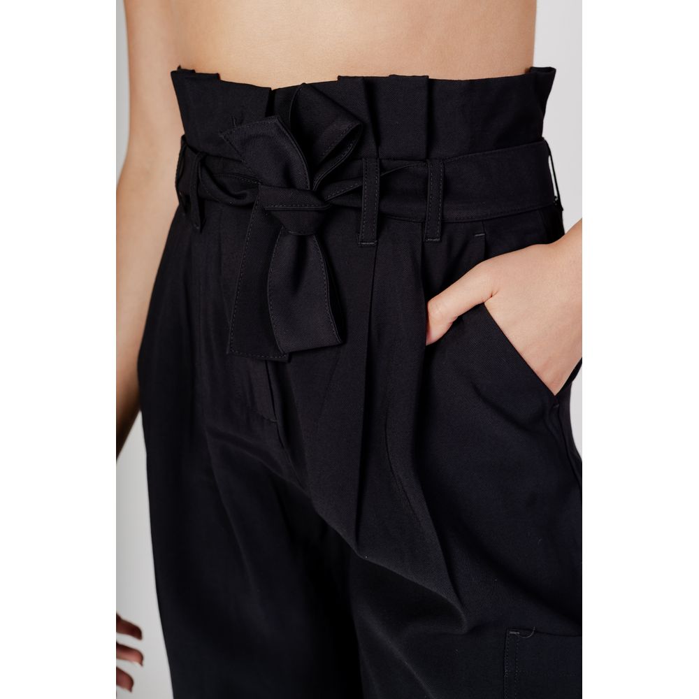 Schwarze Viskose-Jeans und -Hose