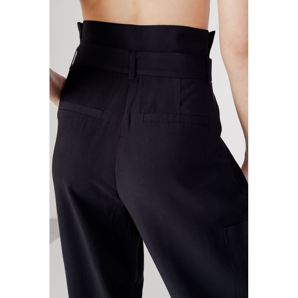 Schwarze Viskose-Jeans und -Hose
