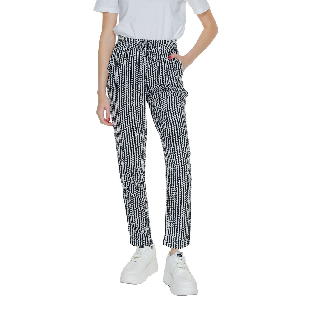 Schwarze Viskose-Jeans und -Hose