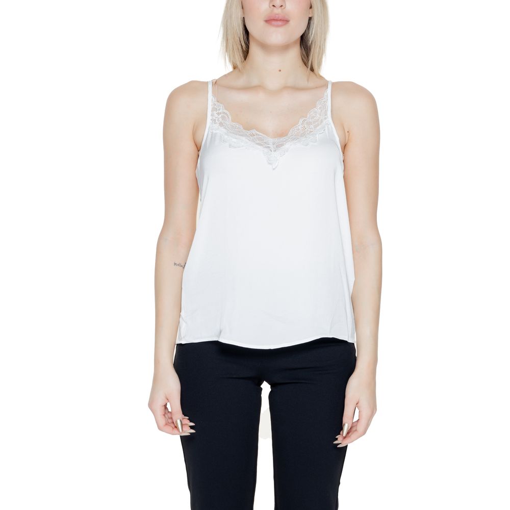 Weiße Polyester-Oberteile und T-Shirts