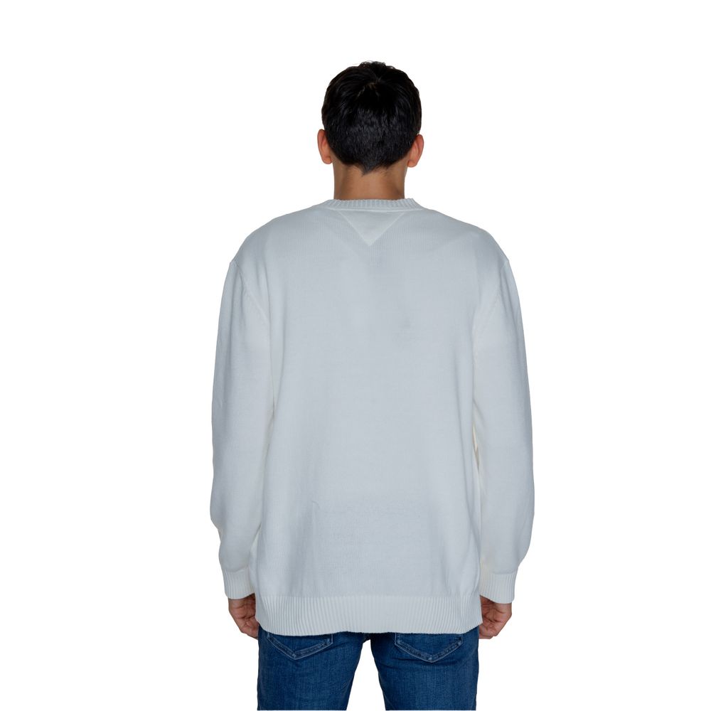 Weißer Baumwollpullover