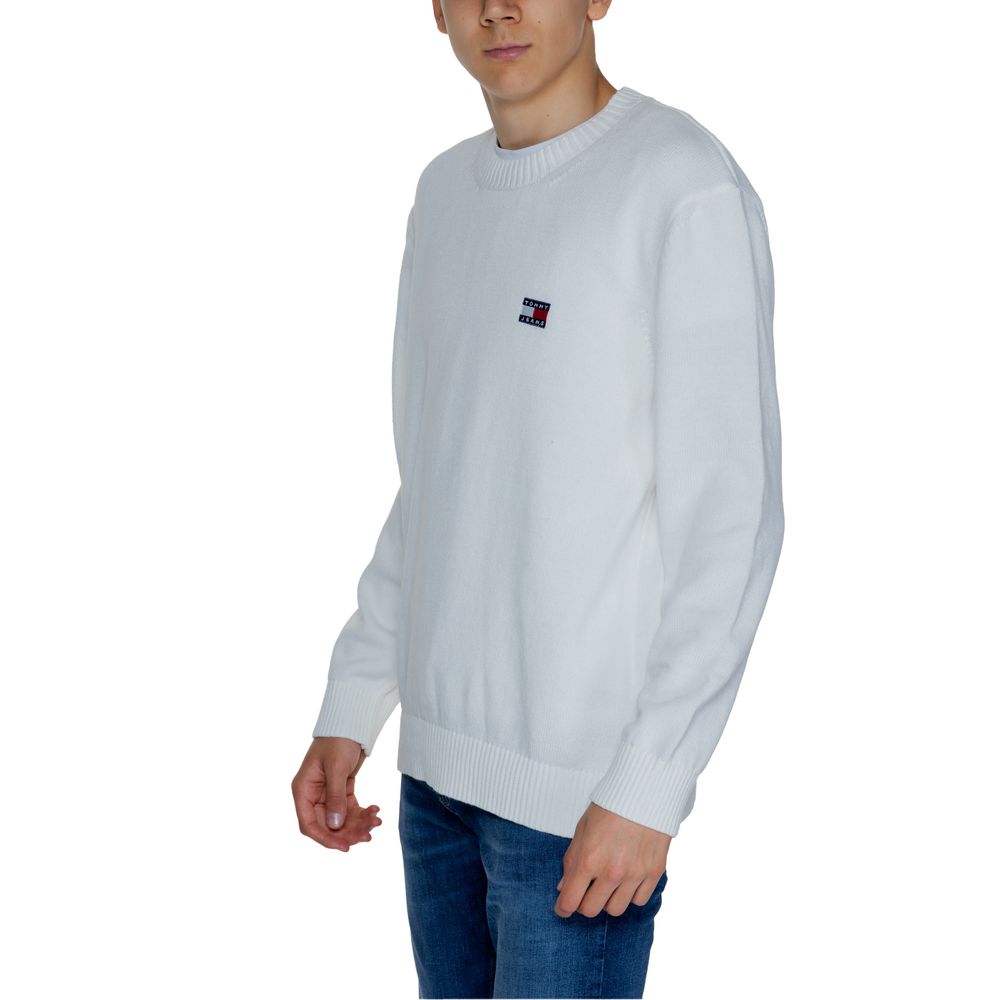 Weißer Baumwollpullover