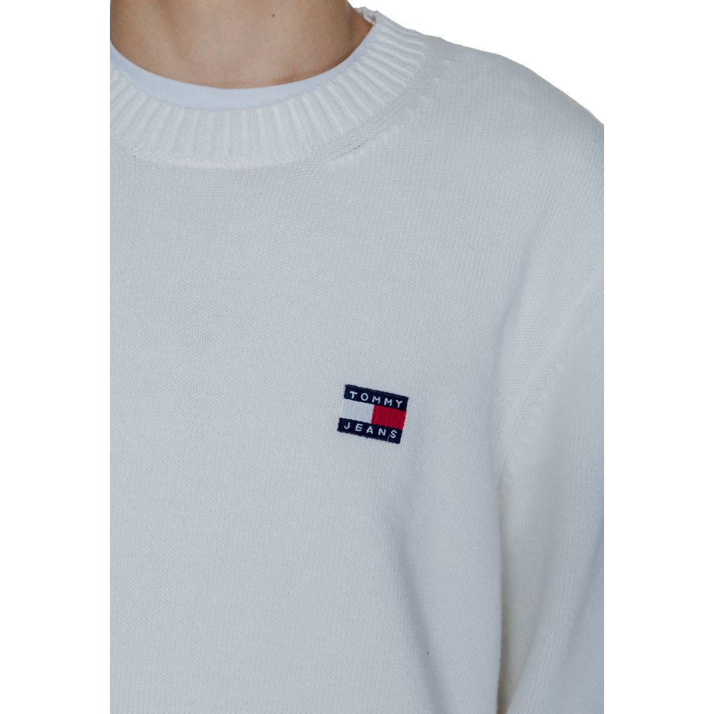 Weißer Baumwollpullover