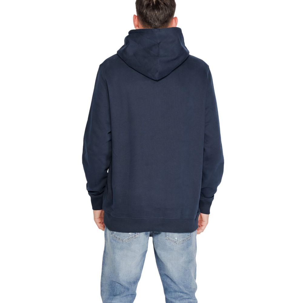 Blauer Baumwollpullover