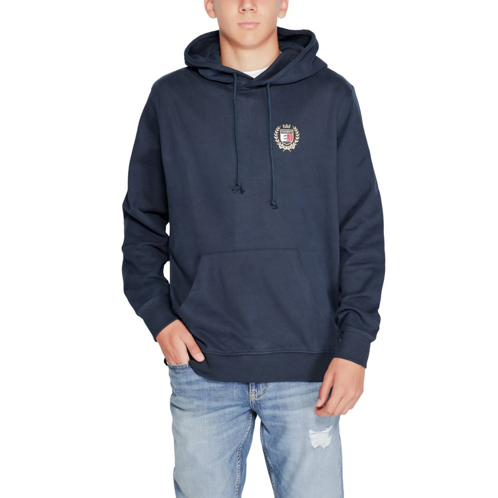 Blauer Baumwollpullover