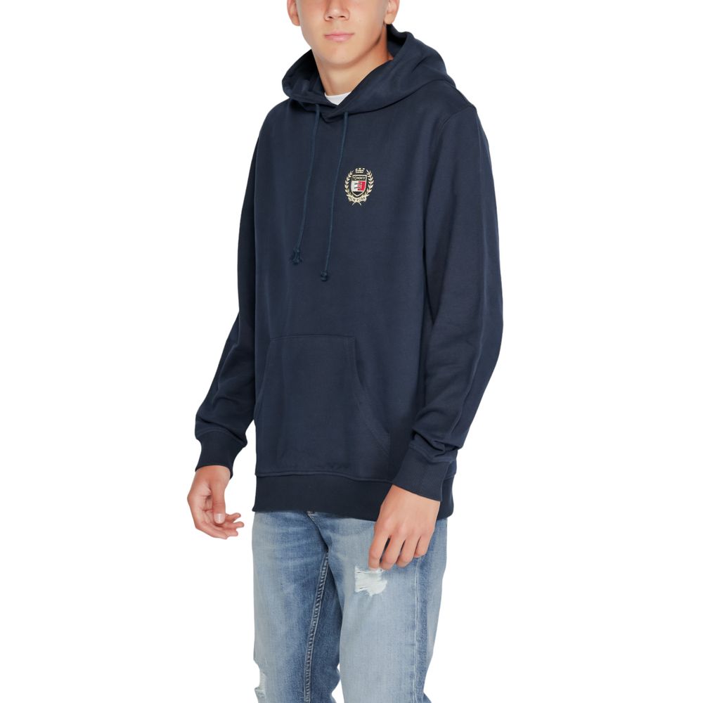 Blauer Baumwollpullover
