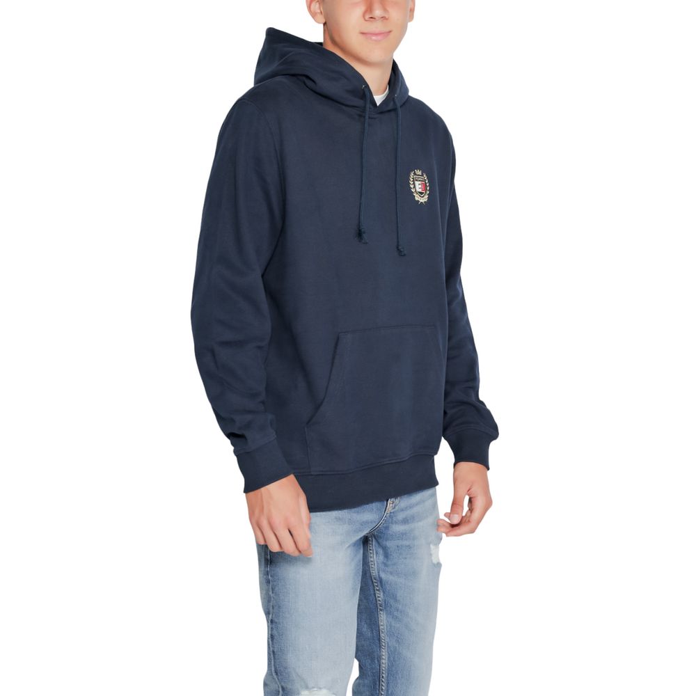 Blauer Baumwollpullover