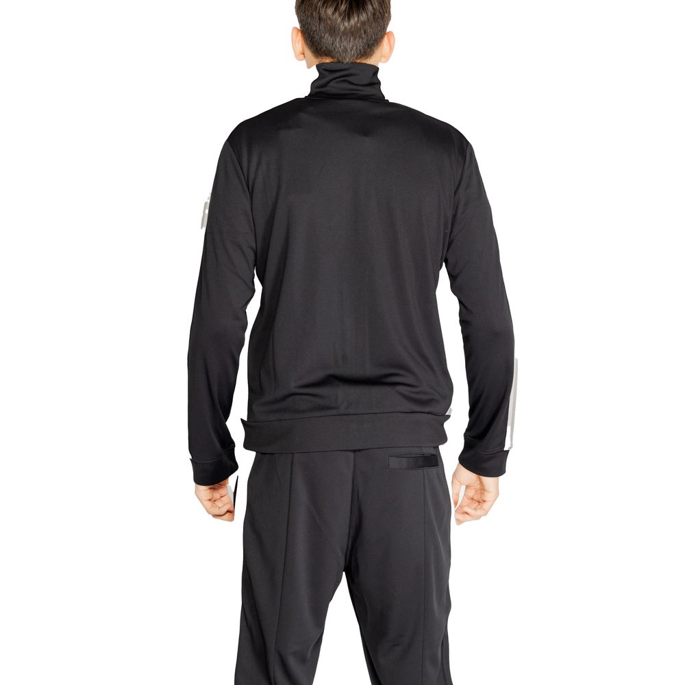 Schwarzer Polyester-Polyester-Pullover