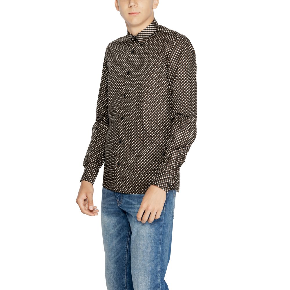 Camicia di cotone marrone