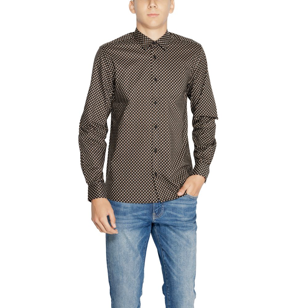 Camicia di cotone marrone