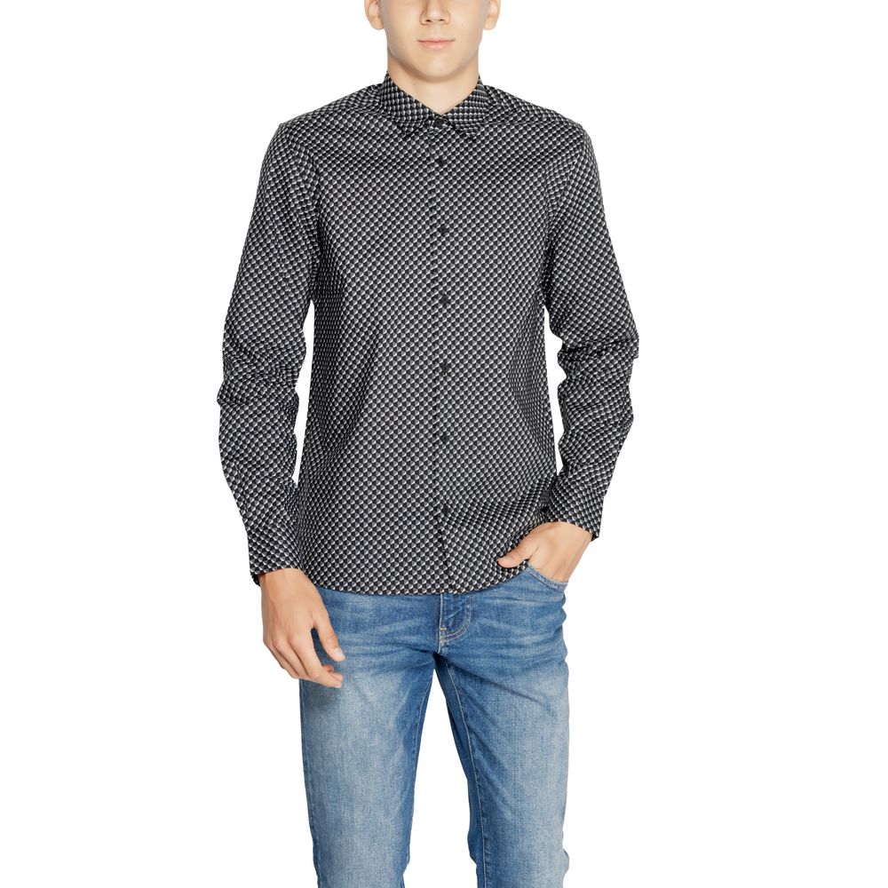 Camicia di cotone grigia