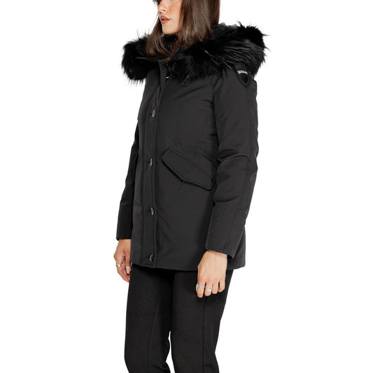 Black Polyester Jackets & Coat