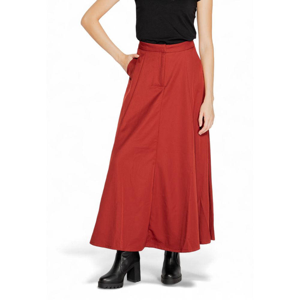 Red Polyester Skirt