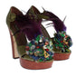 Multicolor Crystal Platform Sandals