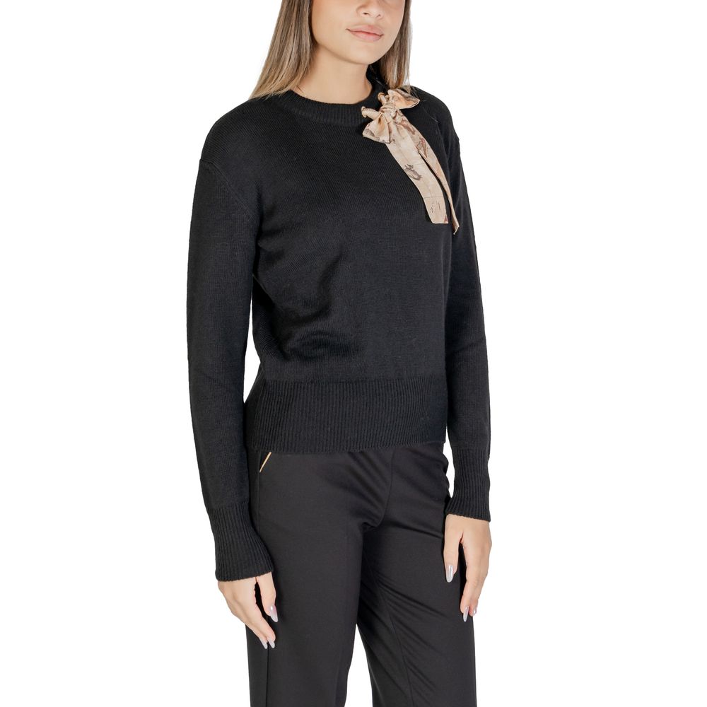 Schwarzer Polyesterpullover