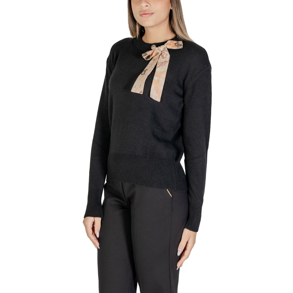 Schwarzer Polyesterpullover