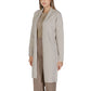 Beigefarbene Polyester-Strickjacke