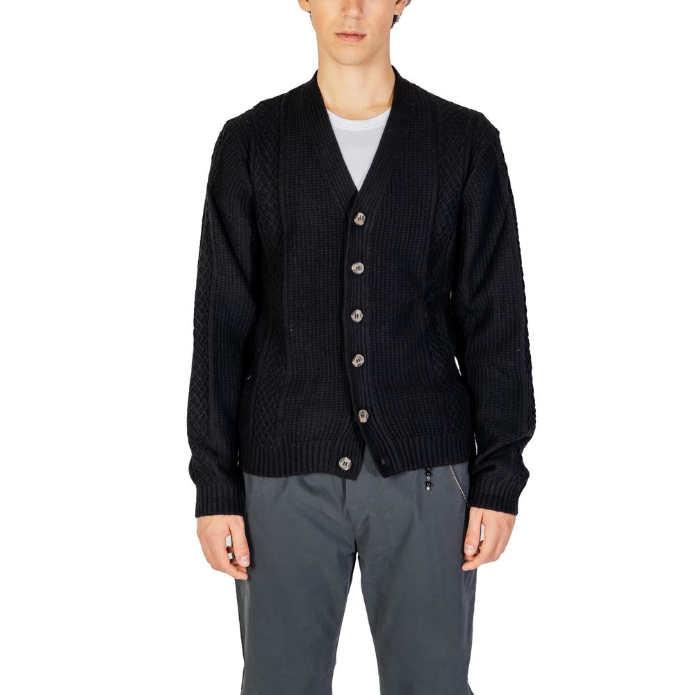 Schwarzer Polyester-Cardigan