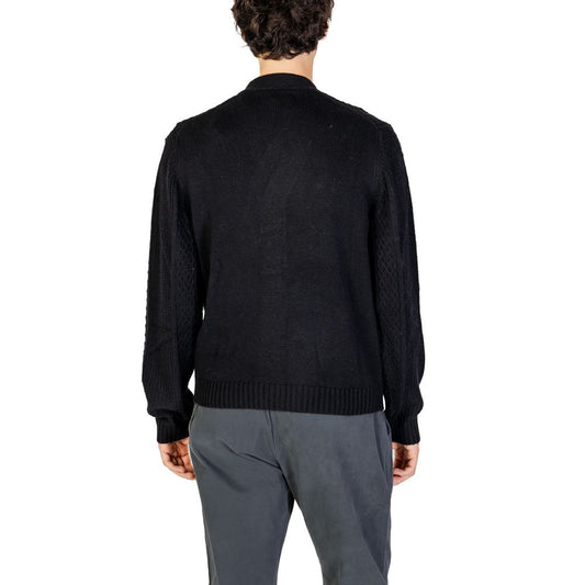 Schwarzer Polyester-Cardigan