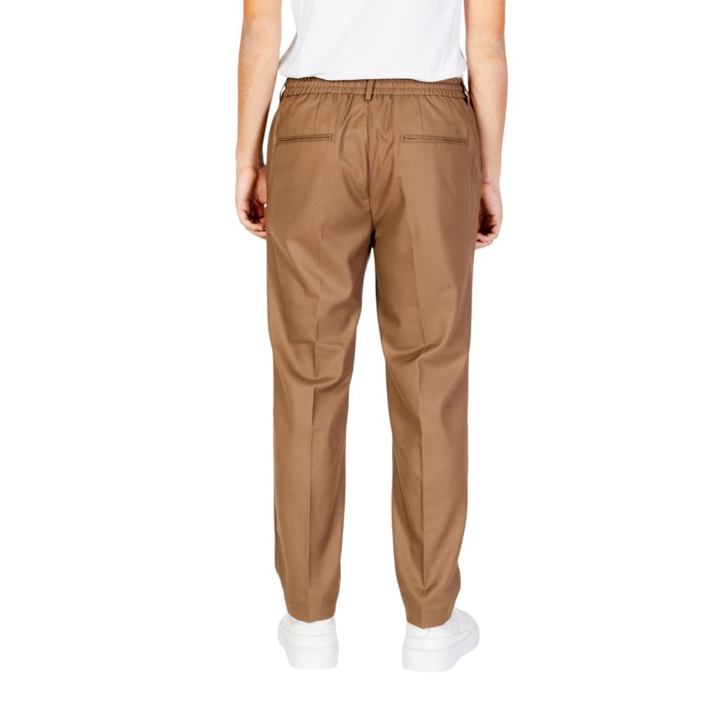 Beige Polyester Jeans &amp; Hose