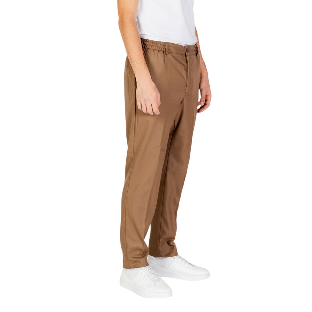 Beige Polyester Jeans &amp; Hose