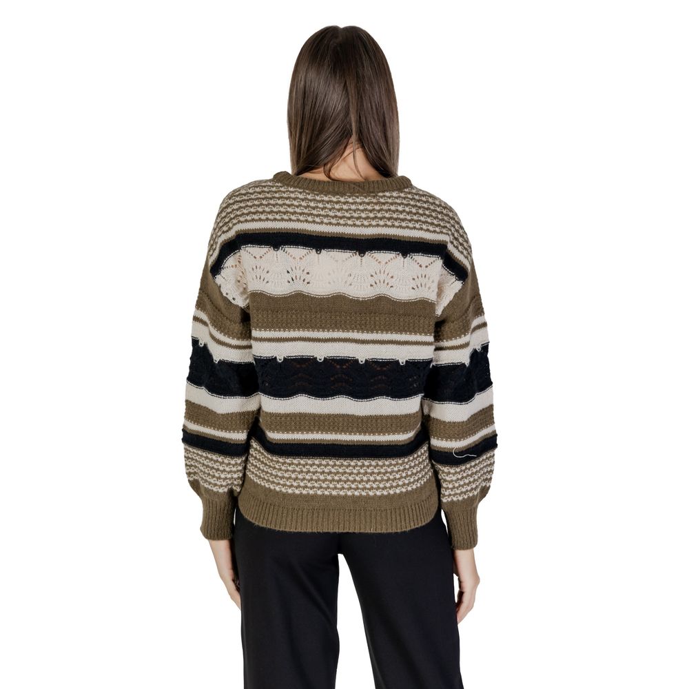 Grüner Polyester-Polyester-Pullover