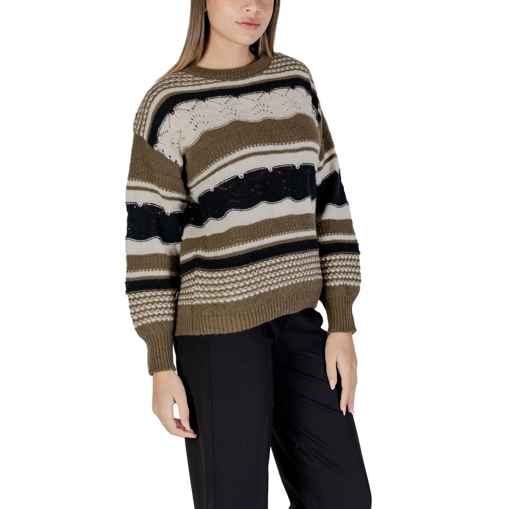 Grüner Polyester-Polyester-Pullover