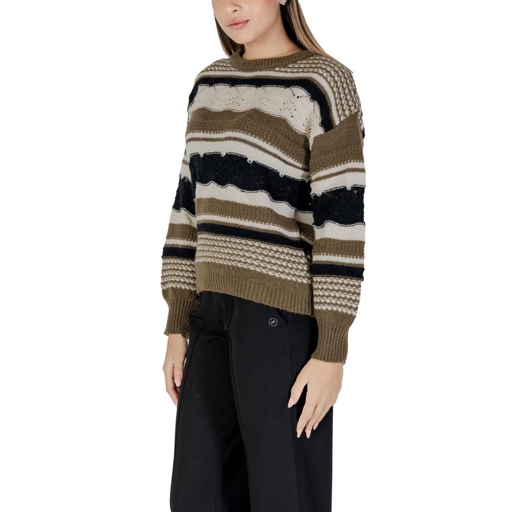 Grüner Polyester-Polyester-Pullover