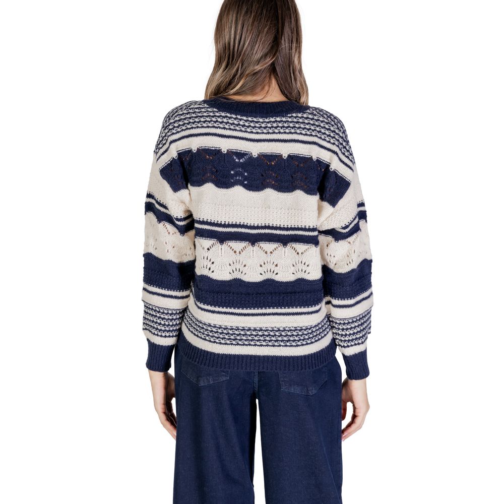 Blauer Polyester-Polyester-Pullover