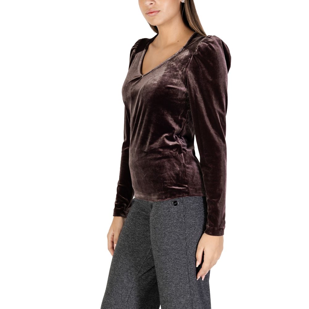 Braune Polyester-Oberteile und T-Shirts
