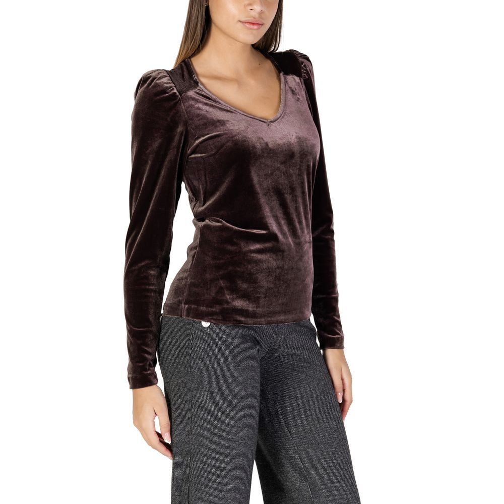 Braune Polyester-Oberteile und T-Shirts