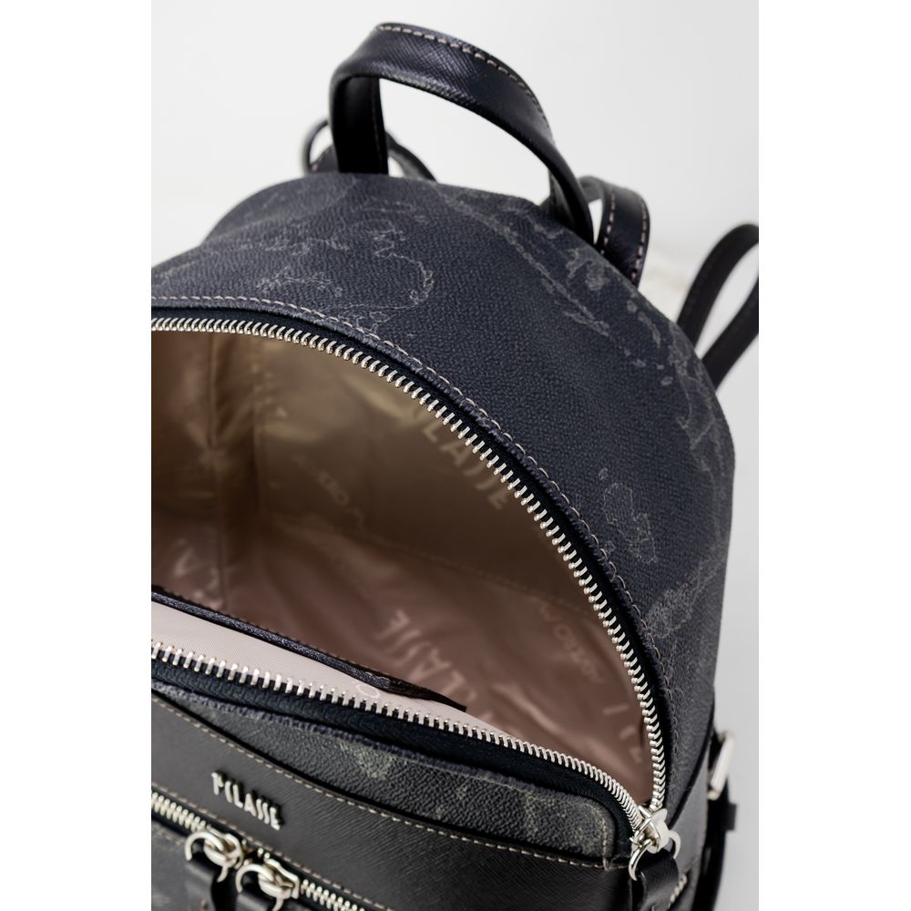 Schwarzer Lederrucksack