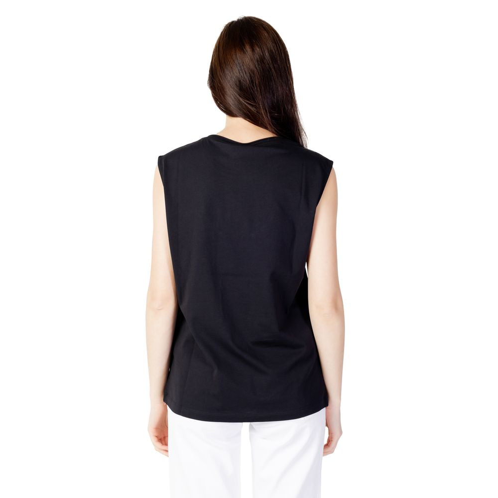 Top e T-shirt in cotone nero