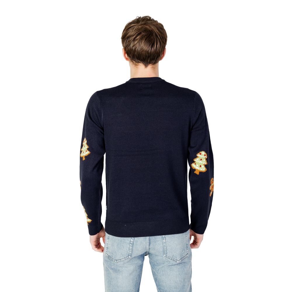 Blauer Acrylpullover