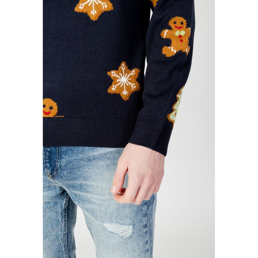 Blauer Acrylpullover