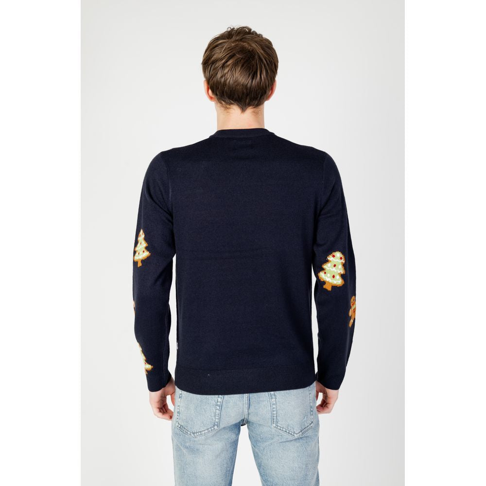 Blauer Acrylpullover