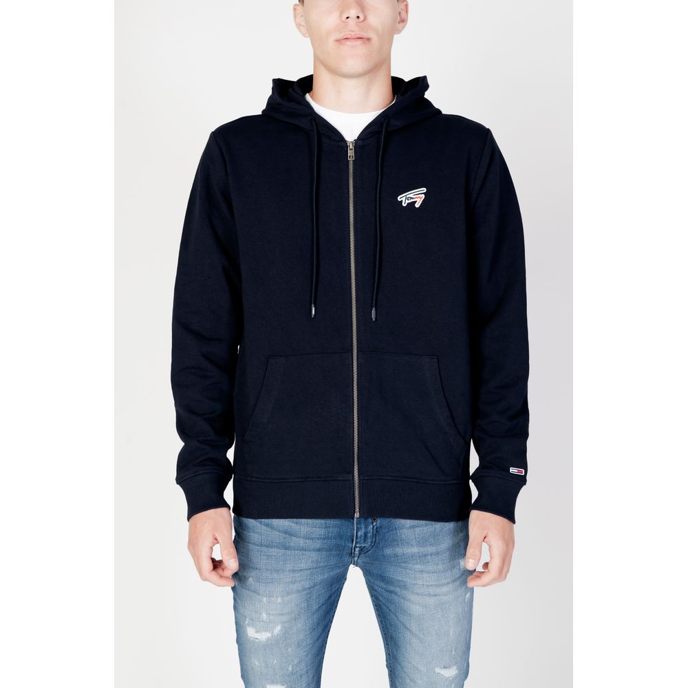 Blauer Baumwollpullover