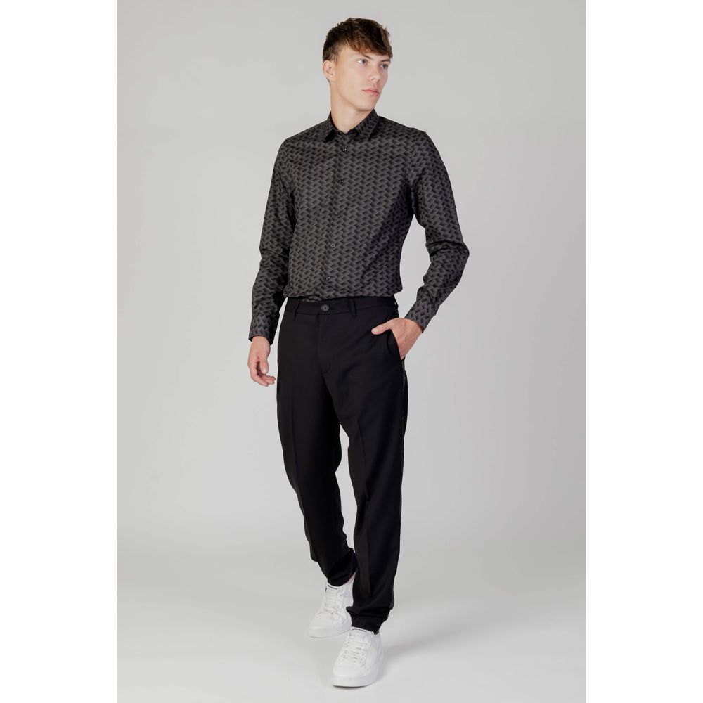 Camicia di cotone grigia