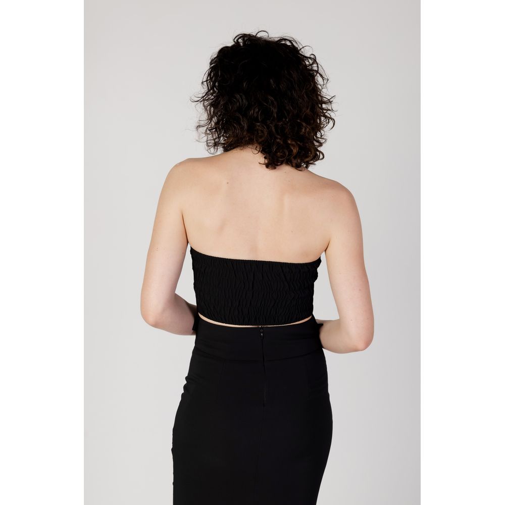 Schwarze Polyester-Oberteile und T-Shirts