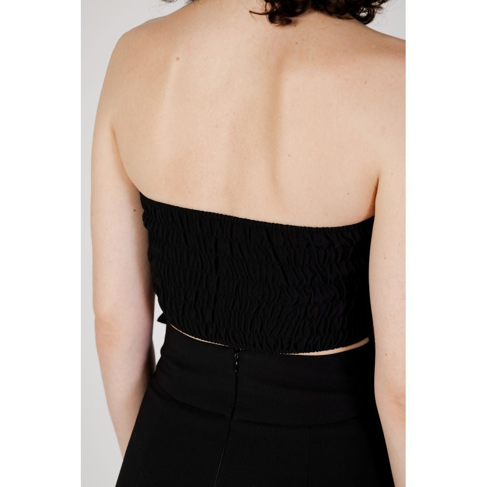 Schwarze Polyester-Oberteile und T-Shirts
