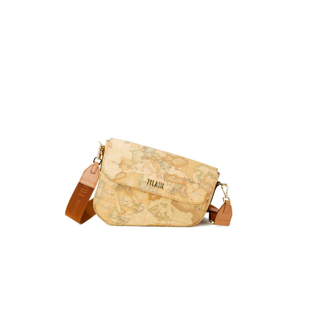 Beige Lederhandtasche