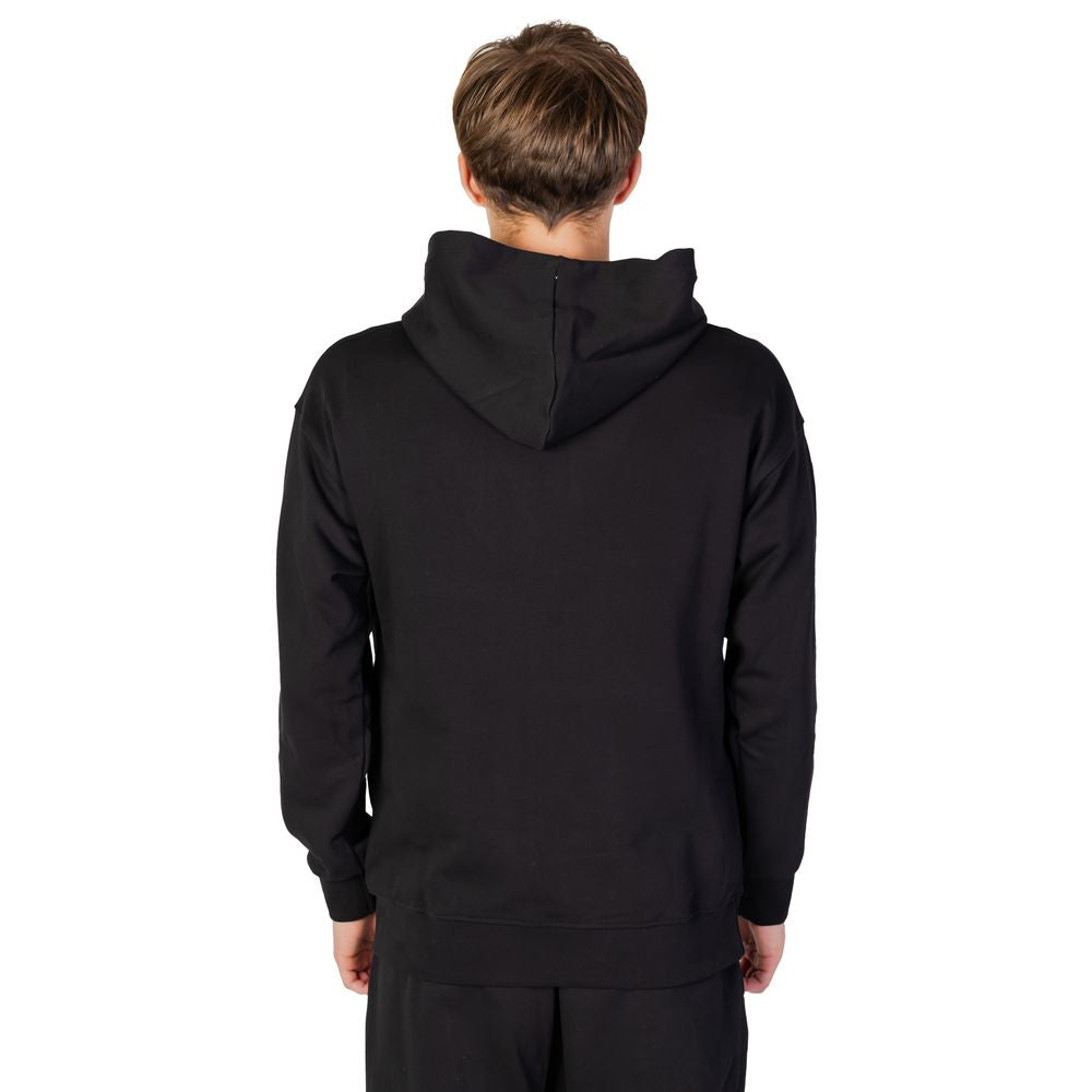 Schwarzer Baumwollpullover