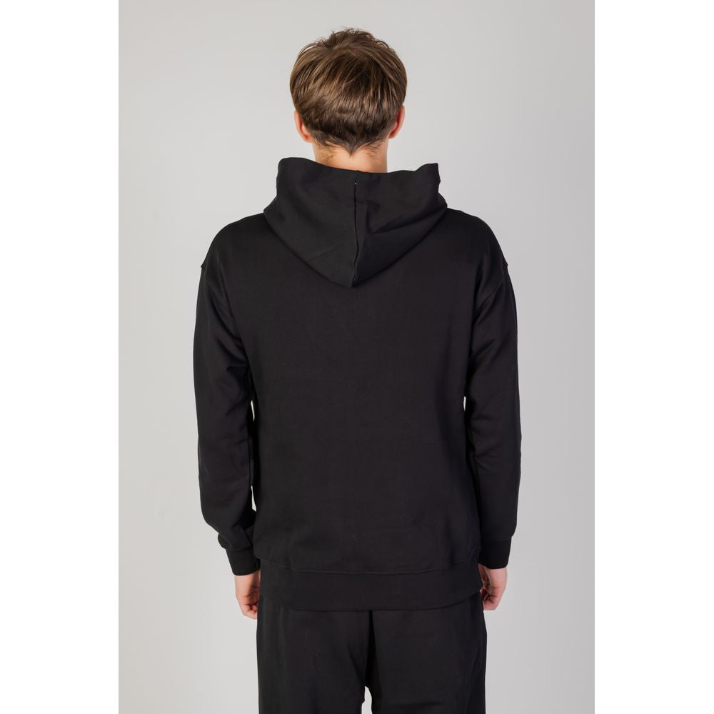 Schwarzer Baumwollpullover