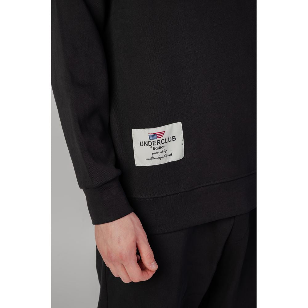 Schwarzer Baumwollpullover