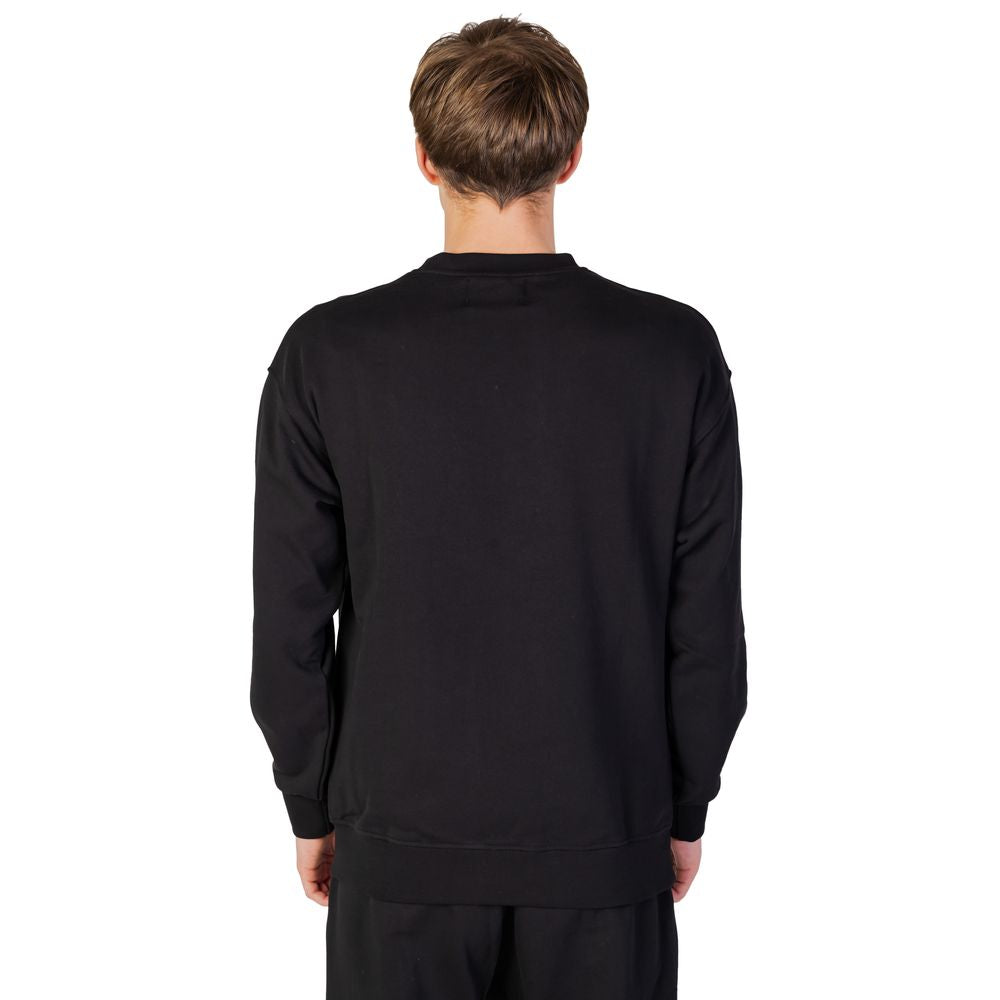 Schwarzer Baumwollpullover