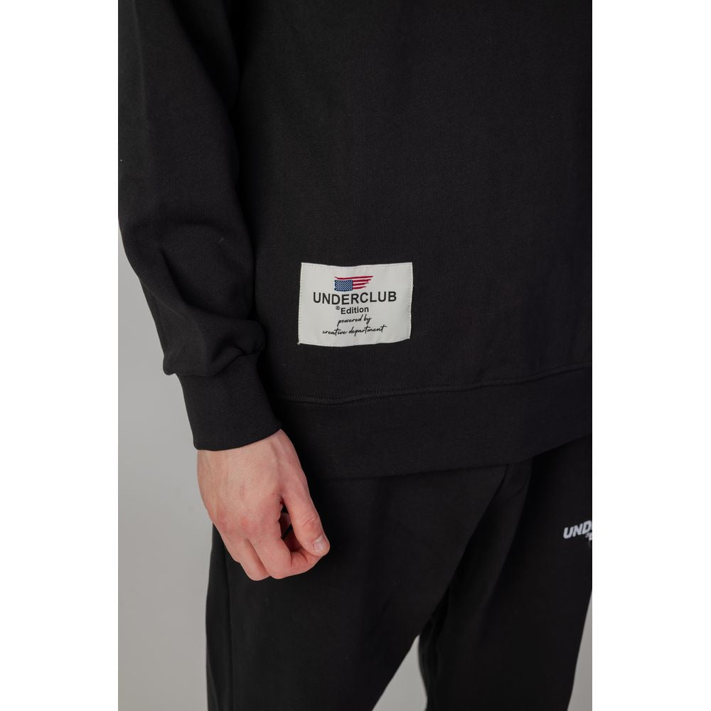 Schwarzer Baumwollpullover