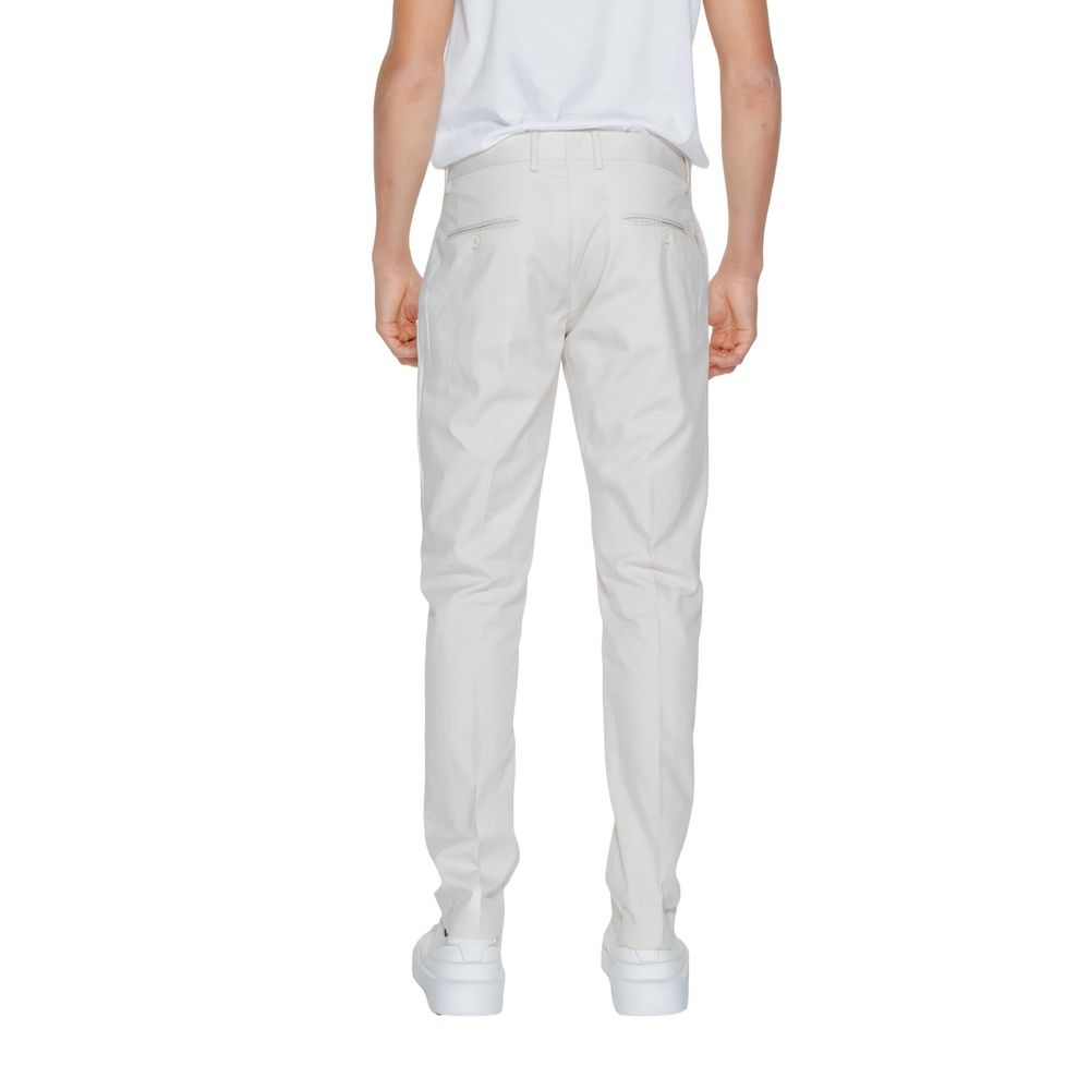 Beige Baumwolljeans und Hose